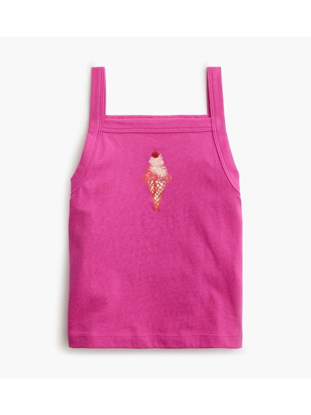 NWT J.Crew Crewcuts Pink Girls' Ice Cream Cone Graphic Tank Top - Size: S (6-7)